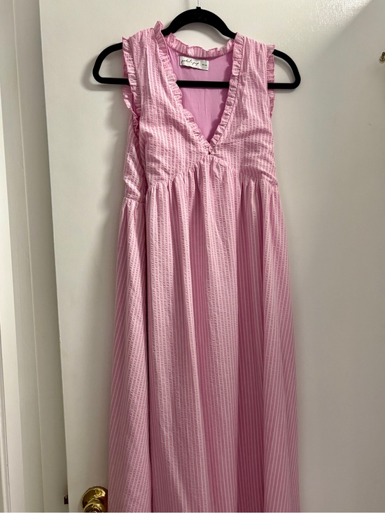 Petal & Pup Dresses & Skirts - Petal & Pup Light Pink Ruffle-Trim Maxi Dress